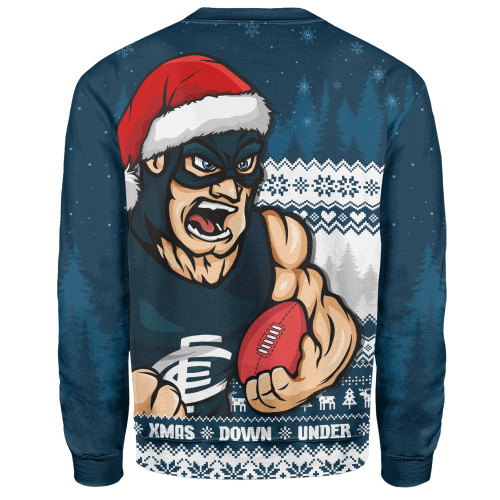 Carlton Sweatshirt Merry Christmas Down Under Footy Power Style
