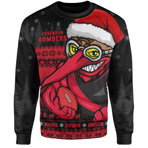 Essendon Sweatshirt Merry Christmas Down Under Footy Power Style