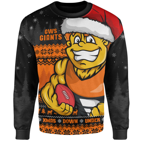 GWS GIANTS Sweatshirt Merry Christmas Down Under Footy Power Style