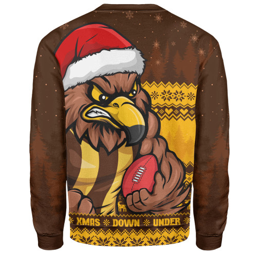 Hawthorn Sweatshirt Merry Christmas Down Under Footy Power Style
