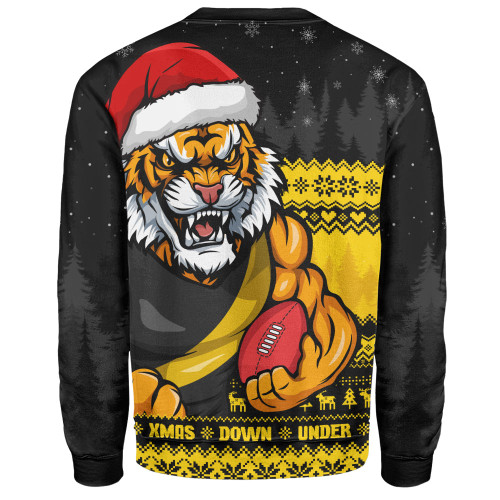 Richmond Sweatshirt Merry Christmas Down Under Footy Power Style Richmond Sweatshirt Merry Christmas Down Under Footy Power Style