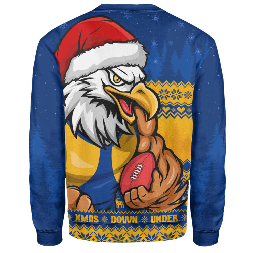 West Coast Eagles Sweatshirt Merry Christmas Down Under Footy Power Style West Coast Eagles Sweatshirt Merry Christmas Down Under Footy Power Style