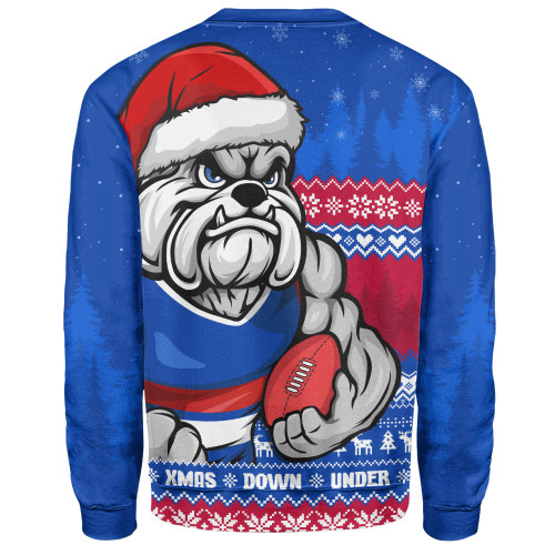 Western Bulldogs Sweatshirt Merry Christmas Down Under Footy Power Style