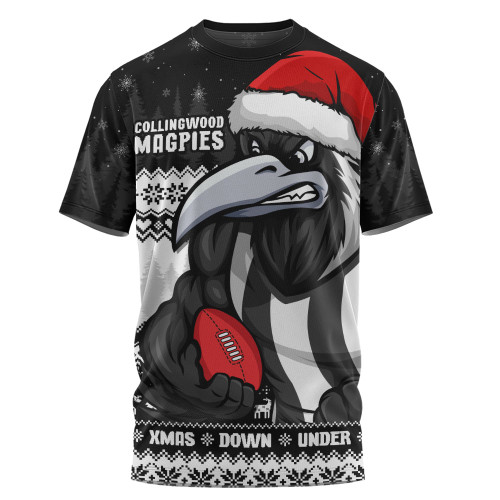 Collingwood T-Shirt Merry Christmas Down Under Footy Power Style