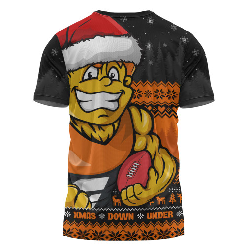 GWS GIANTS T-Shirt Merry Christmas Down Under Footy Power Style