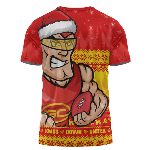 Gold Coast SUNS T-Shirt Merry Christmas Down Under Footy Power Style Gold Coast SUNS T-Shirt Merry Christmas Down Under Footy Power Style