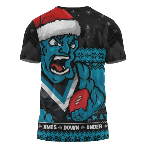 Port Adelaide T-Shirt Merry Christmas Down Under Footy Power Style Port Adelaide T-Shirt Merry Christmas Down Under Footy Power Style