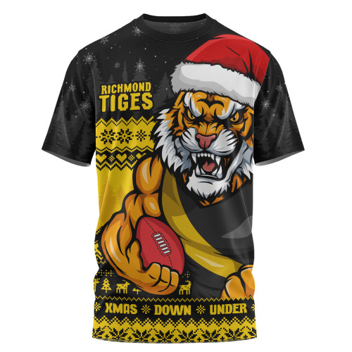 Richmond T-Shirt Merry Christmas Down Under Footy Power Style