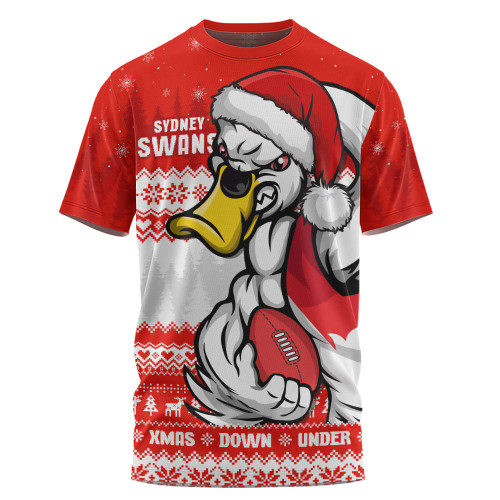 Sydney Swans T-Shirt Merry Christmas Down Under Footy Power Style
