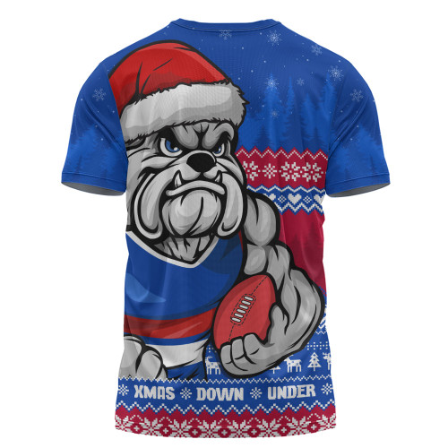 Western Bulldogs T-Shirt Merry Christmas Down Under Footy Power Style