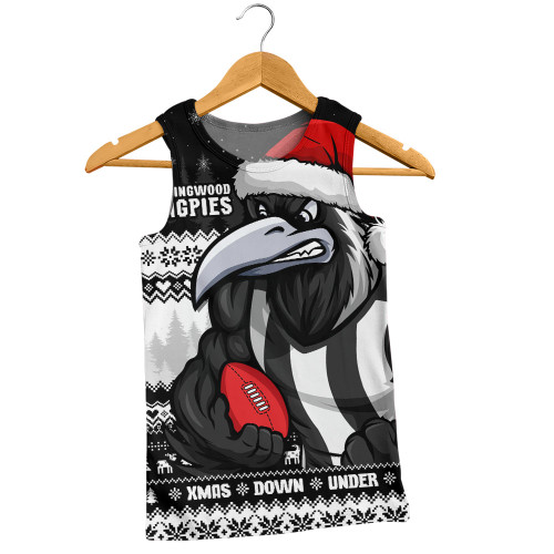 Collingwood Men Singlet Merry Christmas Down Under Footy Power Style