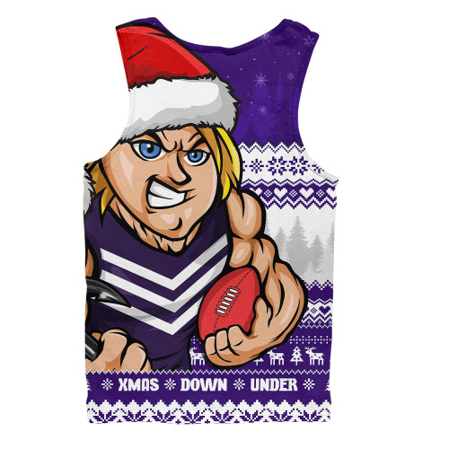 Fremantle Men Singlet Merry Christmas Down Under Footy Power Style