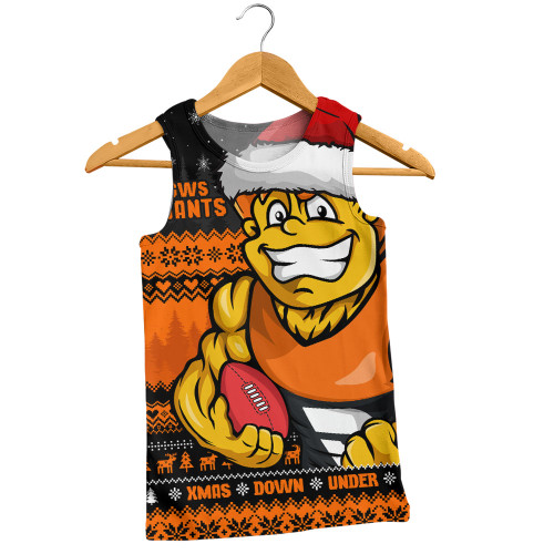 GWS GIANTS Men Singlet Merry Christmas Down Under Footy Power Style