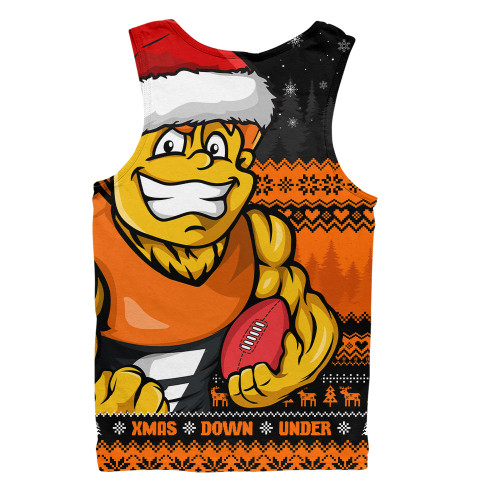 GWS GIANTS Men Singlet Merry Christmas Down Under Footy Power Style