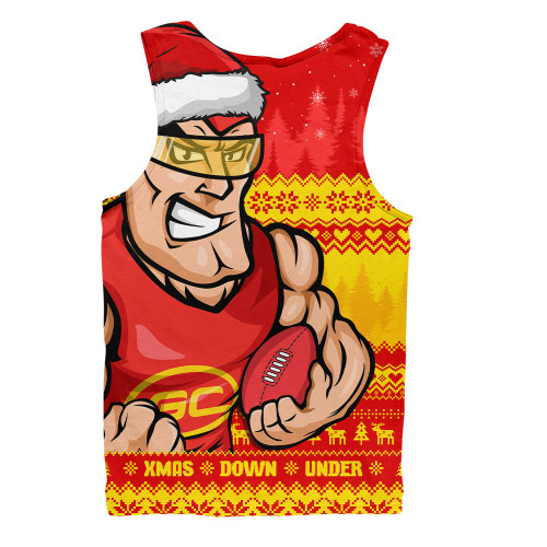 Gold Coast SUNS Men Singlet Merry Christmas Down Under Footy Power Style
