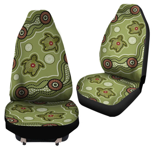 Australia Aboriginal Car Seat Covers - Indigenous Turtle Ver03 Australia Aboriginal Car Seat Covers - Indigenous Turtle Ver03