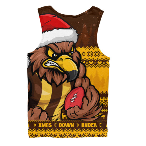 Hawthorn Men Singlet Merry Christmas Down Under Footy Power Style