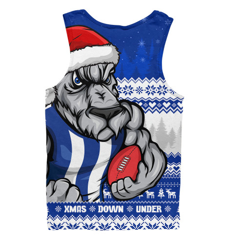 North Melbourne Men Singlet Merry Christmas Down Under Footy Power Style