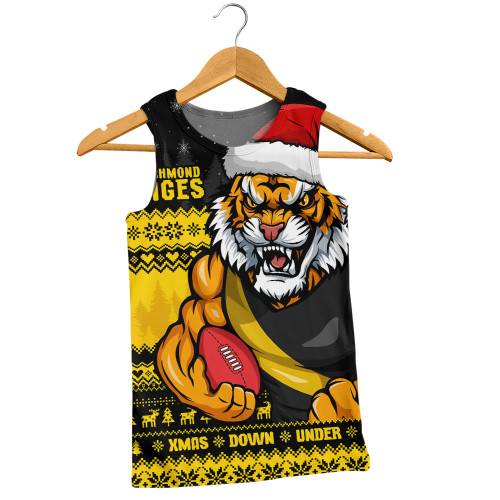 Richmond Men Singlet Merry Christmas Down Under Footy Power Style