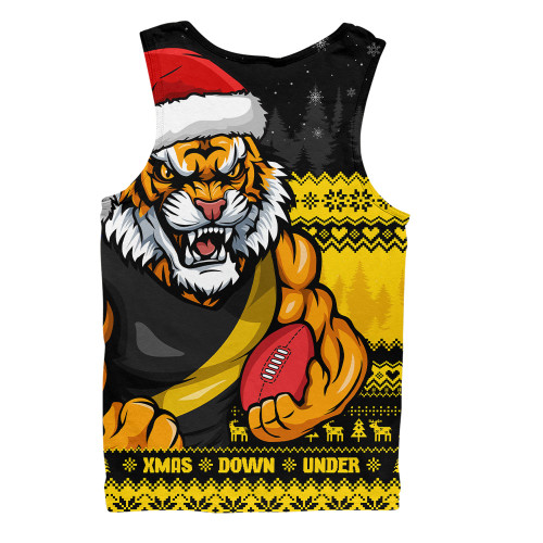 Richmond Men Singlet Merry Christmas Down Under Footy Power Style Richmond Men Singlet Merry Christmas Down Under Footy Power Style