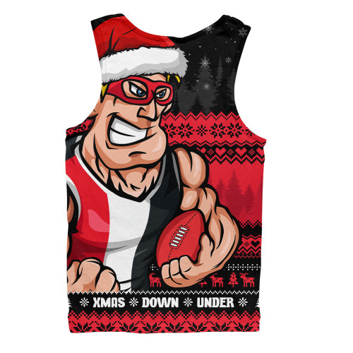 St Kilda Men Singlet Merry Christmas Down Under Footy Power Style