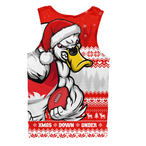 Sydney Swans Men Singlet Merry Christmas Down Under Footy Power Style
