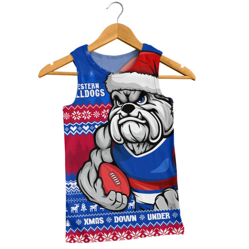 Western Bulldogs Men Singlet Merry Christmas Down Under Footy Power Style