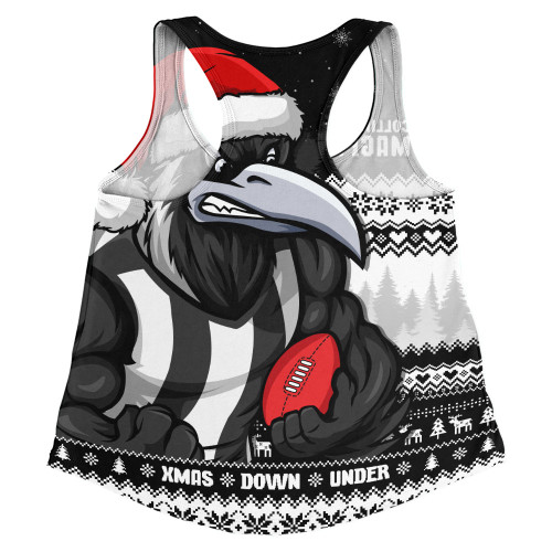 Collingwood Women Racerback Singlet Merry Christmas Down Under Footy Power Style Collingwood Women Racerback Singlet Merry Christmas Down Under Footy Power Style