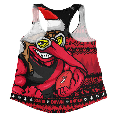 Essendon Women Racerback Singlet Merry Christmas Down Under Footy Power Style