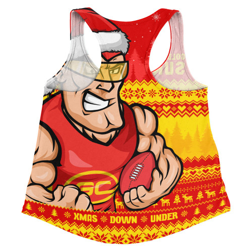 Gold Coast SUNS Women Racerback Singlet Merry Christmas Down Under Footy Power Style