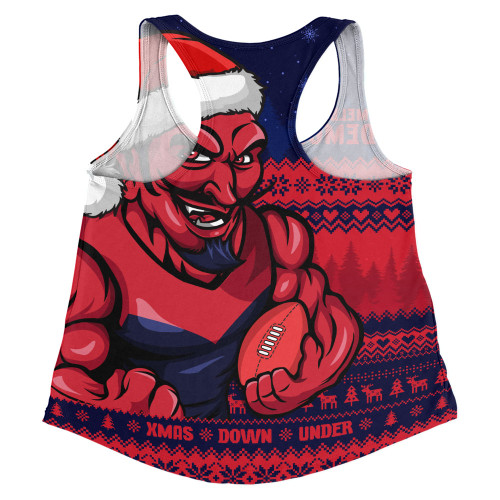 Melbourne Women Racerback Singlet Merry Christmas Down Under Footy Power Style Melbourne Women Racerback Singlet Merry Christmas Down Under Footy Power Style