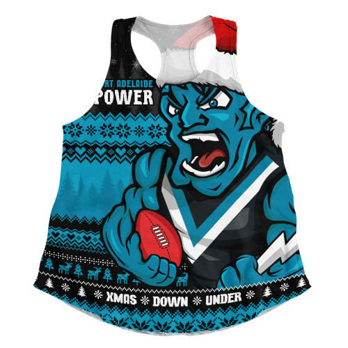 Port Adelaide Women Racerback Singlet Merry Christmas Down Under Footy Power Style Port Adelaide Women Racerback Singlet Merry Christmas Down Under Footy Power Style