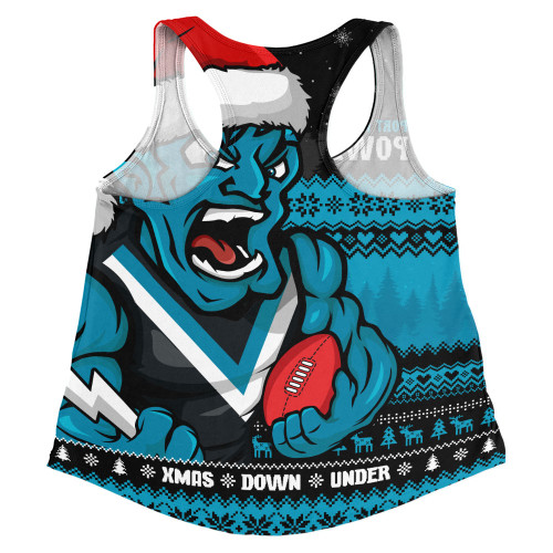 Port Adelaide Women Racerback Singlet Merry Christmas Down Under Footy Power Style Port Adelaide Women Racerback Singlet Merry Christmas Down Under Footy Power Style