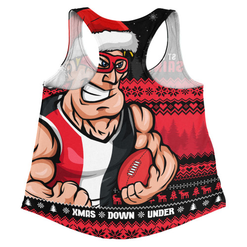 St Kilda Women Racerback Singlet Merry Christmas Down Under Footy Power Style
