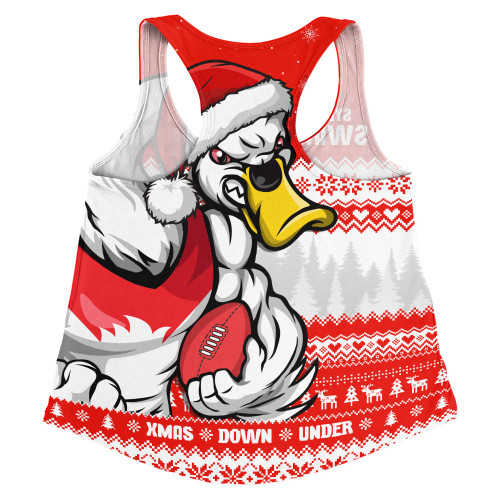 Sydney Swans Women Racerback Singlet Merry Christmas Down Under Footy Power Style
