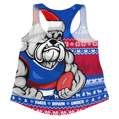 Western Bulldogs Women Racerback Singlet Merry Christmas Down Under Footy Power Style