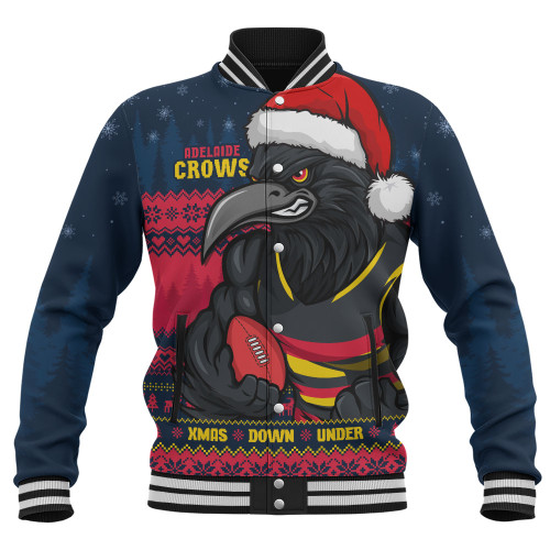 Adelaide Crows Baseball Jacket Merry Christmas Down Under Footy Power Style
