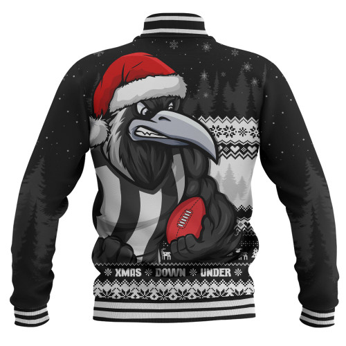 Collingwood Baseball Jacket Merry Christmas Down Under Footy Power Style