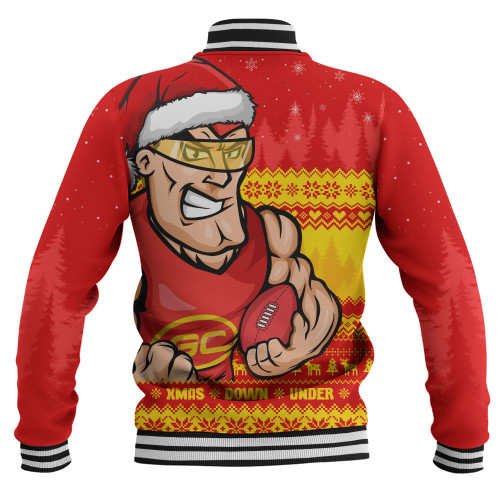 Gold Coast SUNS Baseball Jacket Merry Christmas Down Under Footy Power Style Gold Coast SUNS Baseball Jacket Merry Christmas Down Under Footy Power Style