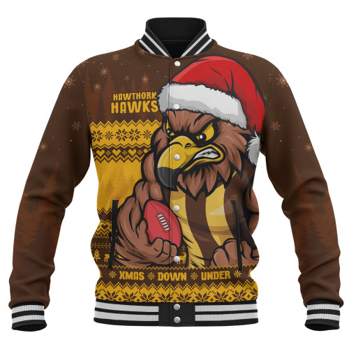 Hawthorn Baseball Jacket Merry Christmas Down Under Footy Power Style