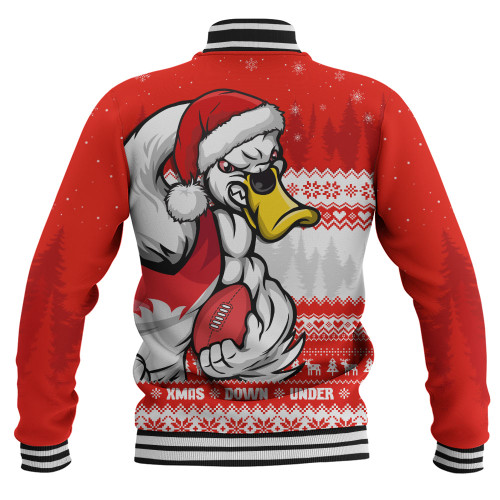 Sydney Swans Baseball Jacket Merry Christmas Down Under Footy Power Style Sydney Swans Baseball Jacket Merry Christmas Down Under Footy Power Style