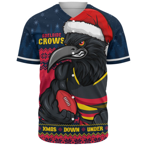 Adelaide Crows Baseball Shirt Merry Christmas Down Under Footy Power Style