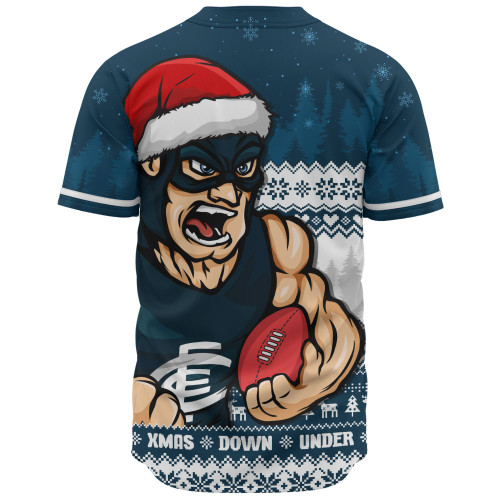 Carlton Baseball Shirt Merry Christmas Down Under Footy Power Style Carlton Baseball Shirt Merry Christmas Down Under Footy Power Style