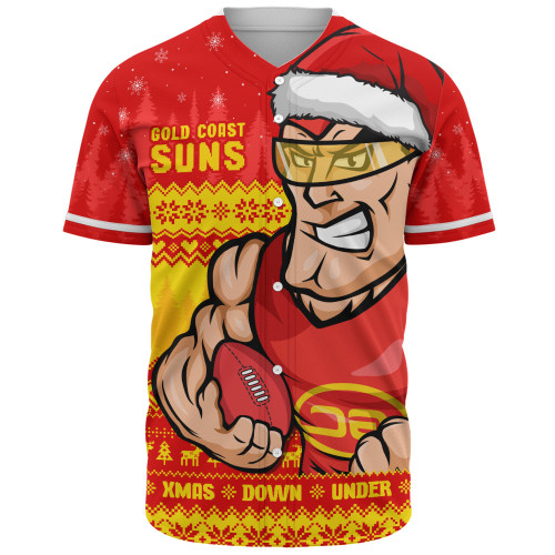 Gold Coast SUNS Baseball Shirt Merry Christmas Down Under Footy Power Style