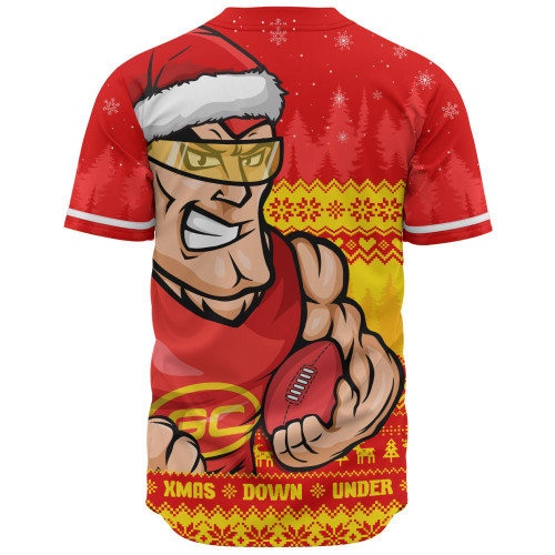 Gold Coast SUNS Baseball Shirt Merry Christmas Down Under Footy Power Style