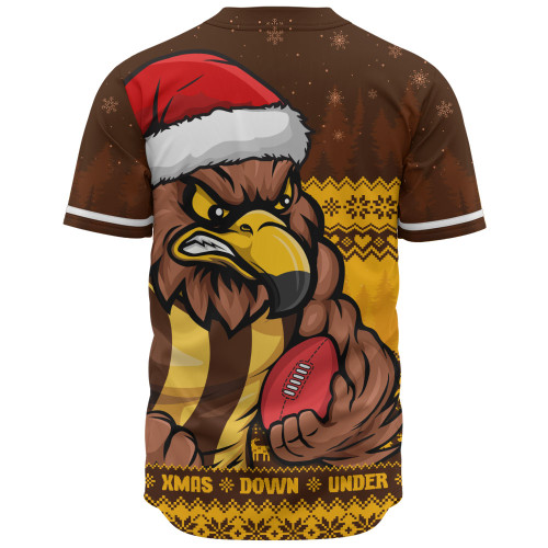 Hawthorn Baseball Shirt Merry Christmas Down Under Footy Power Style