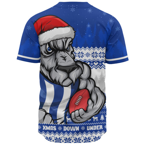 North Melbourne Baseball Shirt Merry Christmas Down Under Footy Power Style