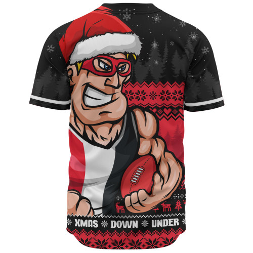 St Kilda Baseball Shirt Merry Christmas Down Under Footy Power Style