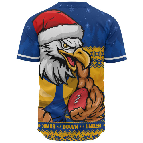 West Coast Eagles Baseball Shirt Merry Christmas Down Under Footy Power Style