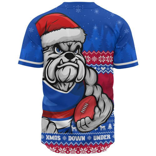 Western Bulldogs Baseball Shirt Merry Christmas Down Under Footy Power Style